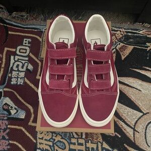 “Rumba Red” Velcro Vans